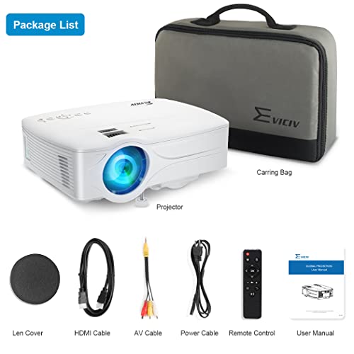 Proyector portátil con WiFi para laptop, computadora, HDMI, resolución 1080P, 120 pulgadas, brillo de 7500 lm, corrección trapezoidal, iOS/Android, para películas en exteriores y cine en casa (blanco)